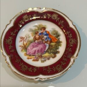 Vintage elegant small trinket dish Valentines Day lovers Limoges France